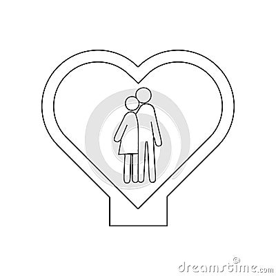 loving couple icon. Element of Love for mobile concept and web apps icon. Outline, thin line icon for website design and Stock Photo