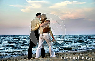 Loving couple stroll Stock Photo