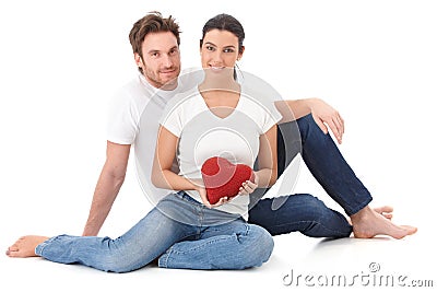 Loving couple at Valentine's day smiling Stock Photo