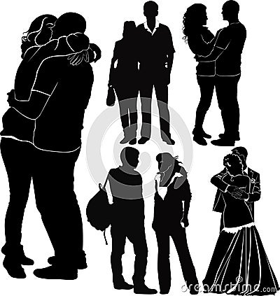 Loving couples Vector Illustration