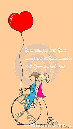 Loving girl and a boy vector Vector Illustration