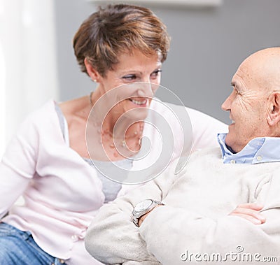 Loving happy middle-aged couple Stock Photo