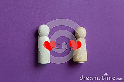 Loving hearts are drawn to each other. Stock Photo