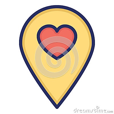 Loving map, date point Isolated Vector Icon which can be easily modified or edited Vector Illustration