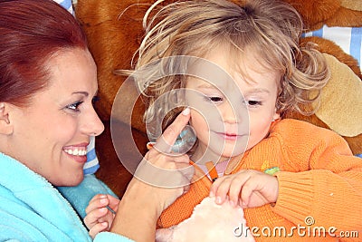 Loving mother with son - close up Stock Photo