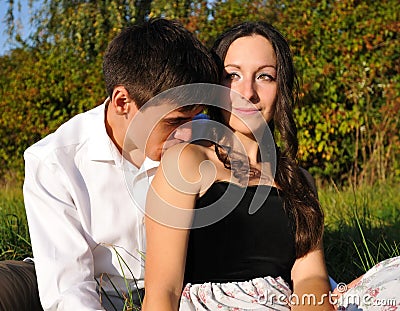 Loving pair portrait Stock Photo