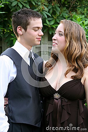 Loving Prom Couple Stock Photo