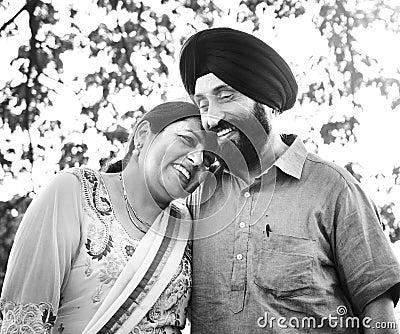 Loving senior Indian couple Stock Photo