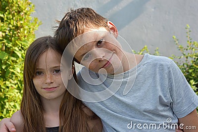 Happy siblings Stock Photo