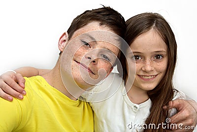 Happy siblings Stock Photo