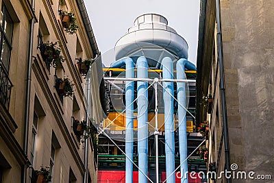 Low angle beautiful shot of The Centre Pompidou in Paris France Editorial Stock Photo