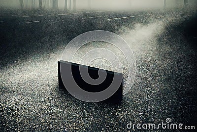 Low angle of horror spooky country road or asphalt urban highway going into the distance atmospheric nightmare mood Stock Photo