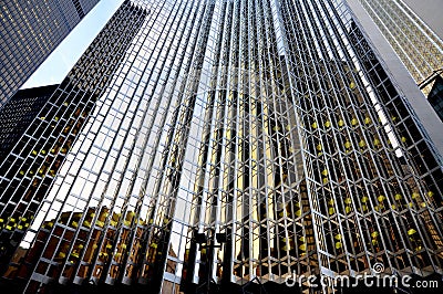 Low angle shot of the magnificent architecture of the Royal Bank Plaza building in downtown Toronto Stock Photo