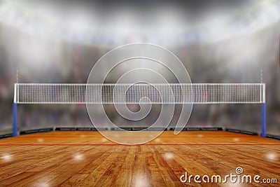 Volleyball arena with copy space Stock Photo