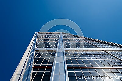 Low angle view of The Gate of Europe towers against blue sky Editorial Stock Photo