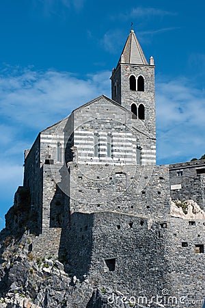 Low angle view of the historic Saint Peter Church Stock Photo