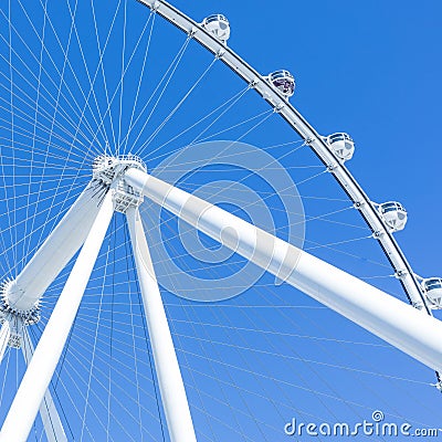 Low angle view of the Las Vegas High Roller Ferris wheel with the blue sky in the back Editorial Stock Photo