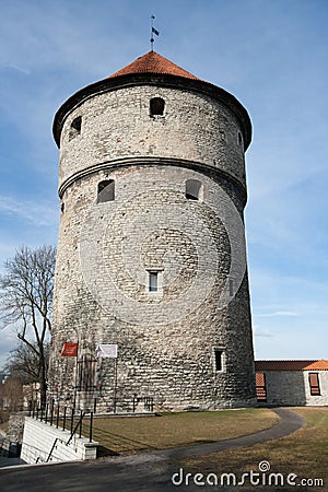 Low angle view of medieval tower, Tallinn, Estonia, Europe Editorial Stock Photo