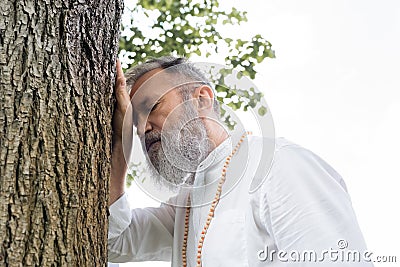 low angle view of senior guru Stock Photo