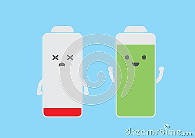 Low battery and full power Vector Illustration