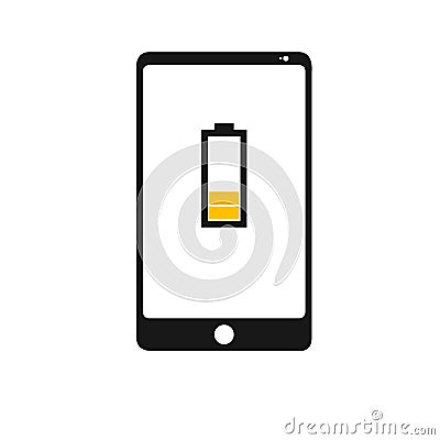 Low Battery Phone Template Stock Photo