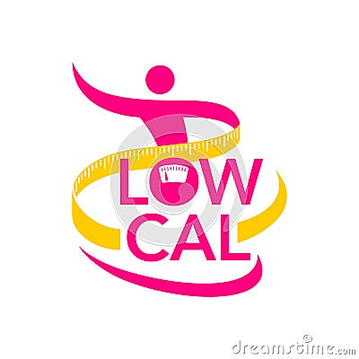 Low-cal low calorie icon - dietary food products Vector Illustration