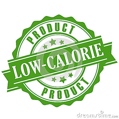 Low-calorie product green vector emblem Vector Illustration