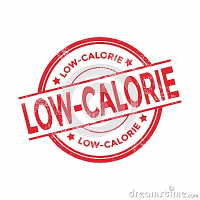 Low-calorie red grunge stamp. Vector Illustration