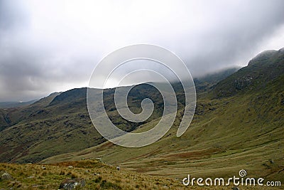 Low clouds over Bowfell Stock Photo
