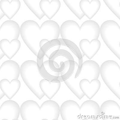 Low contrasting heart patterns seamless background Vector Illustration