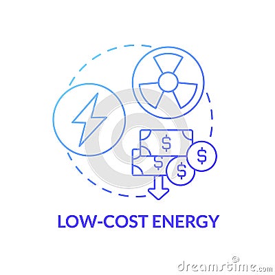 Low-cost energy blue gradient concept icon Vector Illustration