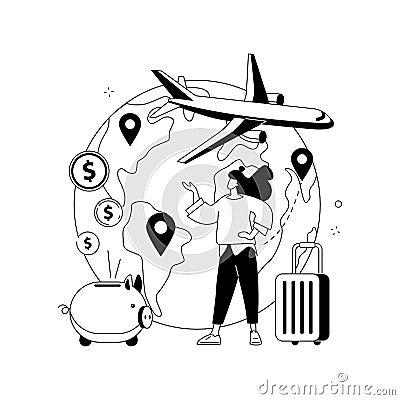 Low cost flights abstract concept vector illustration. Vector Illustration