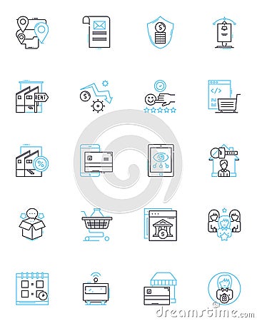 Low-cost propaganda linear icons set. Ideology, Manipulation, Disinformation, Indoctrination, Subversion, Misinformation Vector Illustration