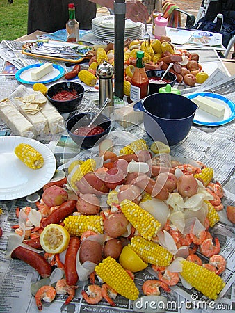 Low country boil Stock Photo