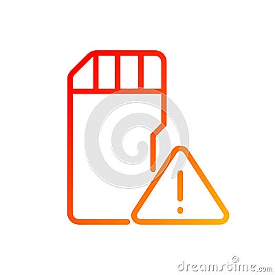 Low disk space warning pixel perfect gradient linear vector icon Vector Illustration