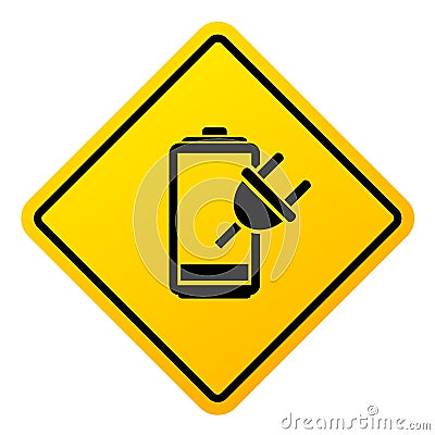 Low energy and empty battery icon Vector Illustration