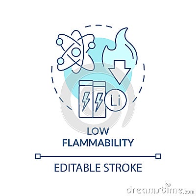 Low flammability soft blue concept icon Vector Illustration