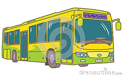 Low-floor city bus Vector Illustration