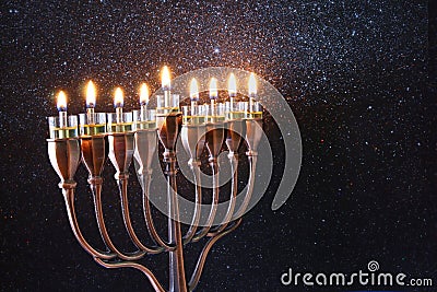 Low key Image of jewish holiday Hanukkah Stock Photo