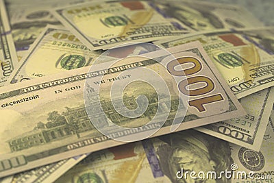 Low Opacity of Artificial American dollas for Background and concept idea Stock Photo