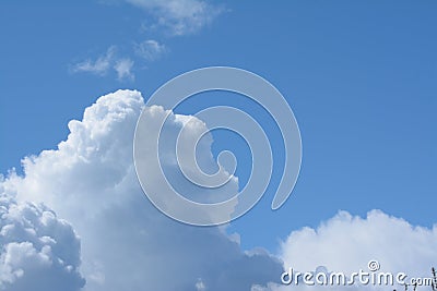 Unpoluted sky with cumulus clouds Stock Photo