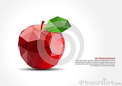 Low Poly Apple vector design Vector Illustration