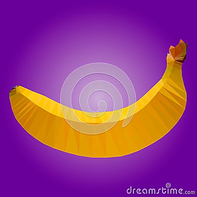 Low poly banana illustration Cartoon Illustration