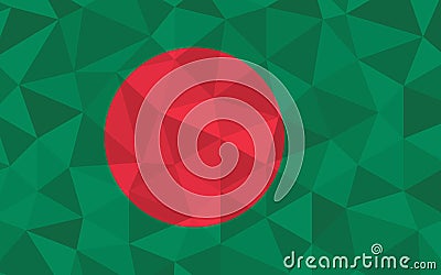 Low poly Bangladesh flag vector illustration. Triangular Bangalee flag graphic. Bangladesh country flag is a symbol of Vector Illustration