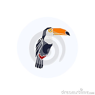 Low poly bird. Toucan logo Vector Illustration