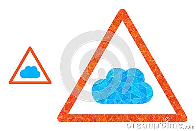 Vector Polygonal Cloud Warning Icon Vector Illustration