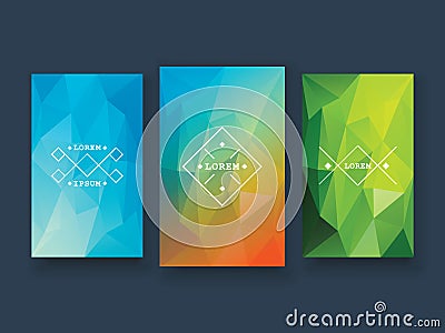 Low poly colorful background set Vector Illustration