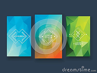 Low poly colorful background set with abstract Vector Illustration