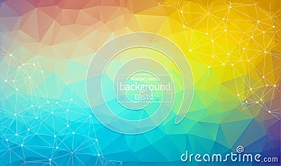 low poly connecting and dots background. Vector tech design Vector Illustration