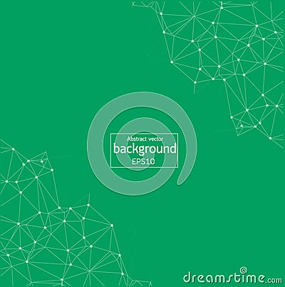 low poly connecting and dots background. Vector tech design Vector Illustration